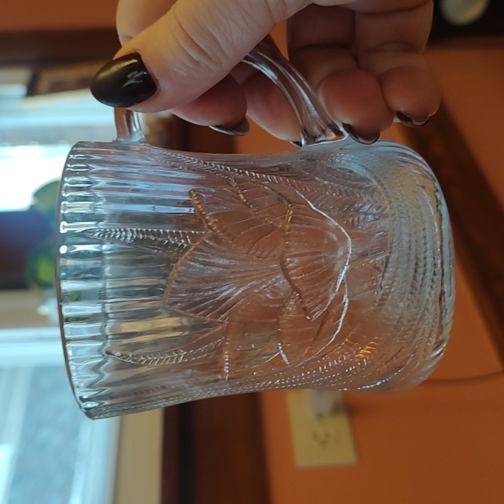 Arcoroc Canterbury Crocus Clear Glass Mugs Set Of 4 10oz EUC - Picture 10 of 14